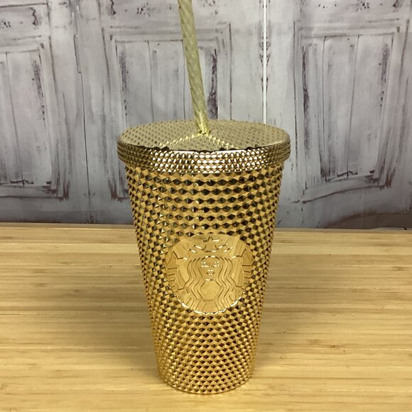 Starbucks Gold Metallic Grande Studded Tumbler NWT - Picture 1 of 8